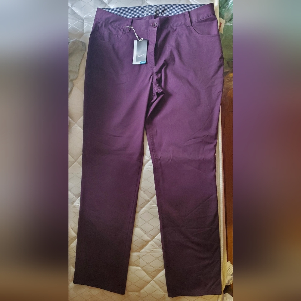 Nike Golf Womens Tour Performance Dri Fit Golf Pants Sz 14 Mid Rise 640419 Color